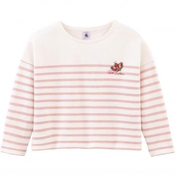 Petit Bateau BAYBE, Top de Manga Larga para Niñas, Ecru