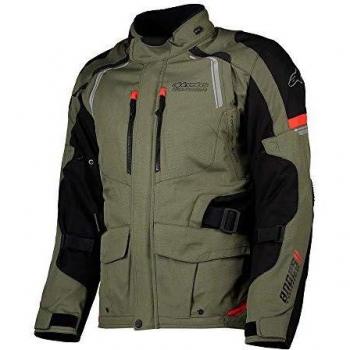 Alpinestars Chaqueta moto Andes V2 Drystar Verde Negro Rojo, Verde military/Negro/Rojo, M