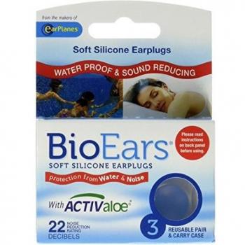 Bioears Soft Silicone Earplugs Three Reusable Pair