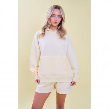 Kaiia Slogan Oversized Hoodie Lemon