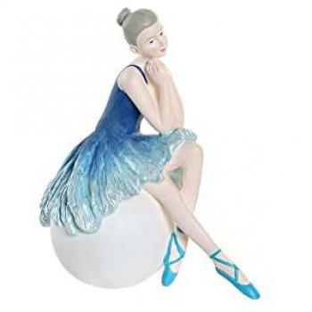 Figura Decorativa DKD Home Decor Azul Romántico Bailarina Ballet 8,5 x 13 x 14,5 cm