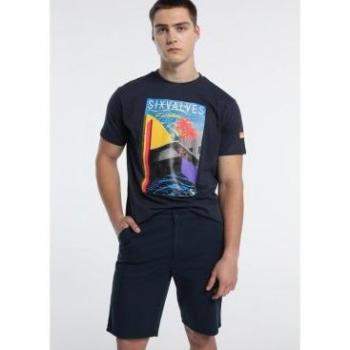 Camiseta Gráfica Six Valves Azul