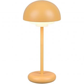Lámpara de mesa LED portátil Reality Elliot IP44 con batería, función Touchdim, color amarillo, temperatura de color 3000K