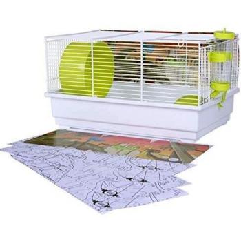 VOLTREGA Kit Decora Tu Jaula: Jaula 113 + Láminas Pistacho Fondo Dinos