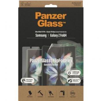 Protector de pantalla PanzerGlass para Samsung Galaxy Z Fold3 y Z Fold4, 1 pieza, diseño case friendly, ultra resistente a arañazos y huellas dactilares, antibacteriano, cobertura completa compatible con fundas