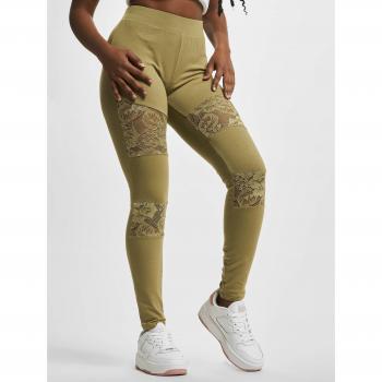 Urban Classics Women's Khaki Lace-Up Leggings