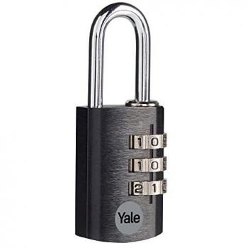 Candado de Seguridad de Combinación Yale YE3CB, 30 mm, color negro