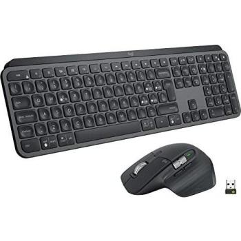 Combo Teclado y Ratón Logitech MX Keys Business Inalámbrico con Reposamuñecas - Grafito - QWERTY Italiano
