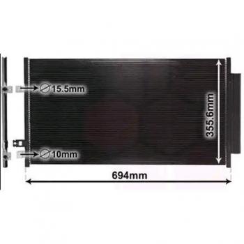 Condensador de aire acondicionado VAN WEZEL 17015701, aluminio con deshidratador