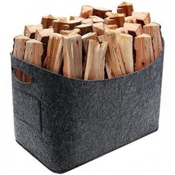 Vintoney - Cesta de fieltro para leña de chimenea, Cesta de leña, Bolsas de fieltro para leña, Bolsa de Fieltro para almacenar leña revistas periódico Juguetes