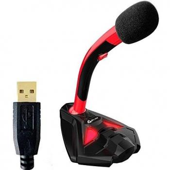 Klimz voice desktop usb microphone stand for computer laptop pc gaming mic ps4 new 2020 version red