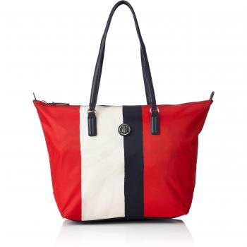 Tommy Hilfiger - Poppy Tote Vertical Stripe, Bolsos totes Mujer, Rot