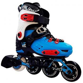 Patín en línea Freeskate ajustable Krf First, bota dura, unisex, adulto, color azul, talla S (28-31)