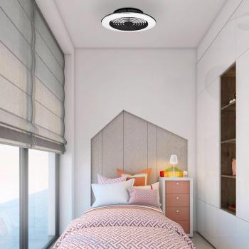 Ventilador de techo LED Mantra Alisio Mini, color negro, con luz integrada, 1 bombilla, diámetro 16.5cm
