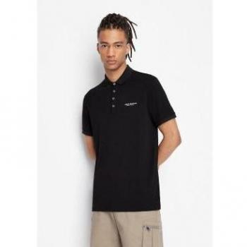 Armani Exchange Mens Short Sleeve Polo Shirt - Black - Size M