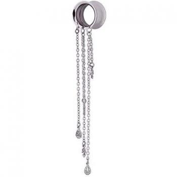 Wildcat Crystal Teardrop Tunnel Mujer Túnel Plateado 12 mm, Acero Inoxidable,