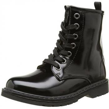 ASSOAnfibio - Botas de motorista de media pantorrilla Niñas , negro