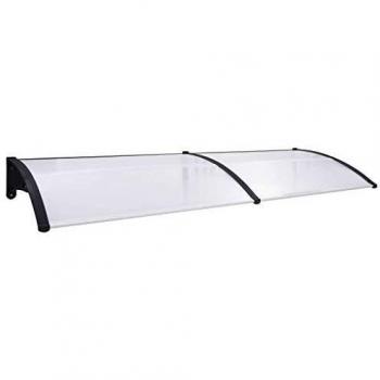 Black and Transparent Polycarbonate Door Canopy 118.1x29.5