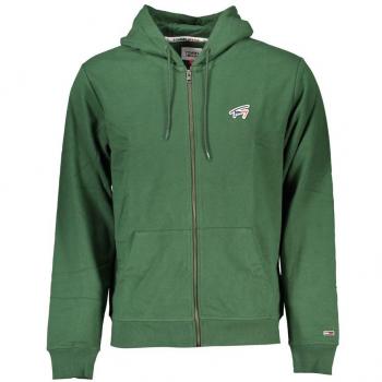 Tommy Hilfiger Men's Signature Green Hooded Zip Jacket - Size S