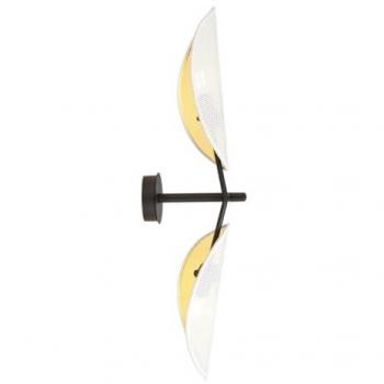 Lámpara de Pared Vene EPIKASA - Acero con recubrimiento en polvo y tejido - Negro, Blanco, Oro - 12x67x12 cm