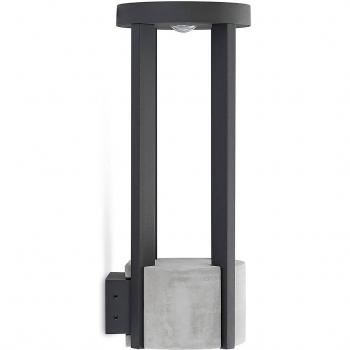 Aplique LED de exterior Lucande Overa, moderno, gris, hecho de aluminio, 1 llama