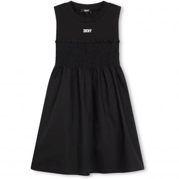 DKNY - Vestido de niña sin mangas con nido de abeja D60111