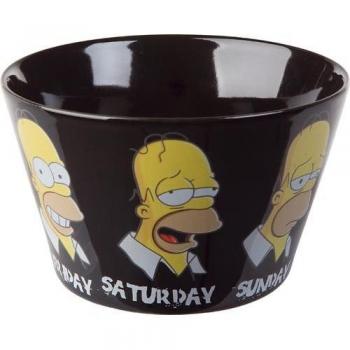 United Labels 0199416 Los Simpson - Cuenco con diseño de Homer y días de la semana en inglés, color negro