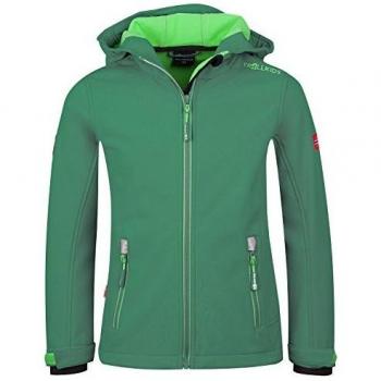 Trollkids Chaqueta Softshell Niños Trollfjord, Color Verde Oscuro/Verde Claro Talla 14 años