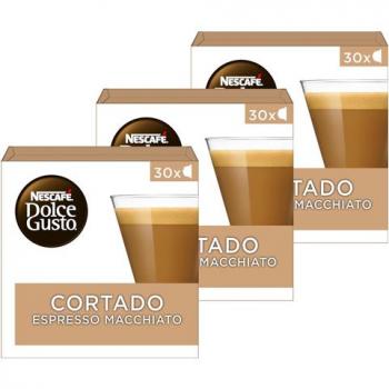 Cápsulas de Café Cortado Espresso Macchiato XL - 3 Pack de 30 Cápsulas Dolce Gusto