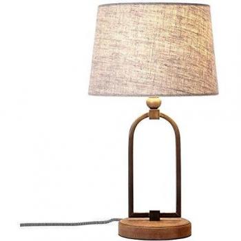 Lámpara de Mesa LED Sora Beige 25cm E27 40W con Interruptor Textil