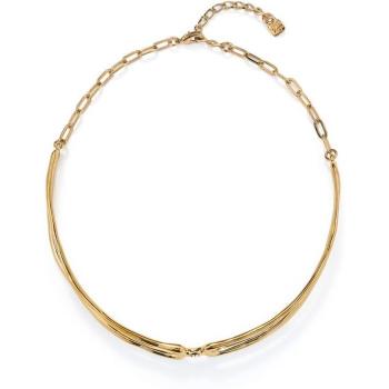 UNO de 50 Double Layer 18k Gold Plated Necklace with White Topaz