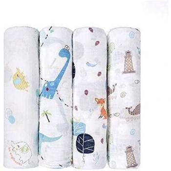 Softan Mantas Swaddle Bebé de Envoltura,Muselina Bambú 120x120cm,mantas para bebes