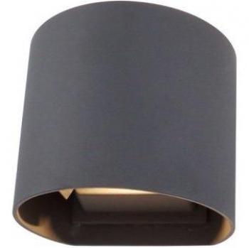 Aplique de jardín Ottawa Antracita 2 bombillas 10cm, Aplique led con iluminación ascendente y descendente 2x3W, 3000K, Antracita, 410lm, IP54