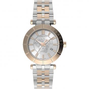 Versace V-Race Restyling Date Window Stainless Steel Bracelet Watch, Gray male, Size: ONE SIZE