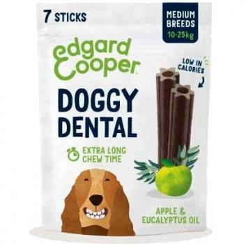 Edgard & Cooper Doggy Dental Sticks Manzana y Eucalipto para Perros Medianos 175g - Pack de 7 Unidades