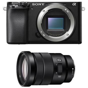 Cámara Híbrida Sony Alpha 6100 Negra con Objetivo 18-105mm G f/4, 24.2 MP, Sensor APS-C, Grabación en 4K y Pantalla Táctil