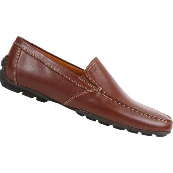 Mocasin Geox Moner de Cuero Liso para Hombre en Marrón Oscuro EU 43