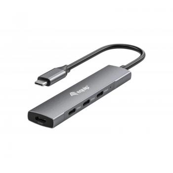 Equip 128963 Hub USB-C 3.2 Gen 1 (3.1 Gen 1) de 5000 Mbit/s - Negro/Plata