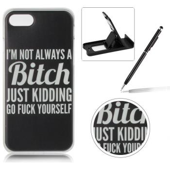 iPhone 7 4.7 pulgada [Ajuste perfecto] Funda Cubierta,iPhone 7 4.7 pulgada Cubierta de parachoques de gel blando de silicona TPU,Herzzer la moda ultra delgado [Gracioso Citas patrón] plena protección del parachoques cero caso, la prueba de la jalea de g