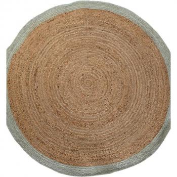 Alfombra de Yute y Algodón Scandi Verde Marrón Claro (150 x 150 x 1 cm)