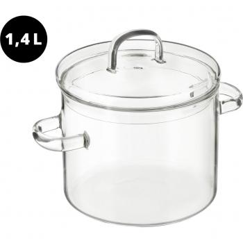 Olla Vivalto con Tapa de Vidrio de Borosilicato Transparente (14,5 x 15,8 x 20 cm)