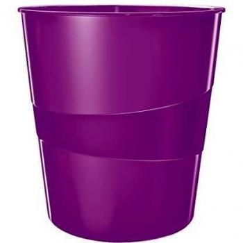 Leitz WOW 52781062 - Papelera, 15L, Plástico, Púrpura metalizado