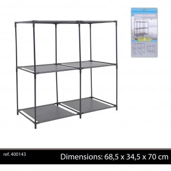 Estantería de Acero Negro Kallax con 4 Compartimentos para Almacenamiento y Organización del Hogar