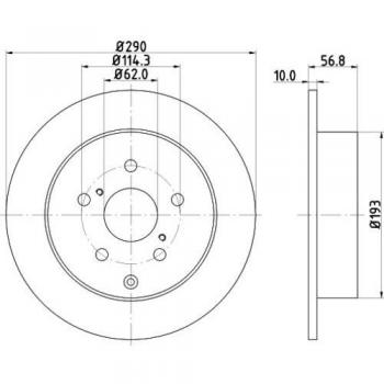 Disco de freno HELLA PRO 8DD 355 119-021 para Toyota Corolla Verso, revestido y de alta calidad