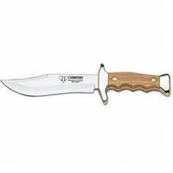Cuchillo de monte Cudeman 204-L con mango de olivo y hoja de 13,5 cm.