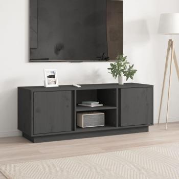 Mueble de TV de madera maciza de pino gris 110x35x40.5 cm