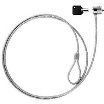 Tooq TQCLKC0025 - Cable de Seguridad con Llave para Portátiles, Plata, 1.5 Metros