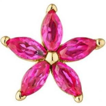 Ear Candy - Piercing Caléndula en Plata de Ley con circonitas rosa