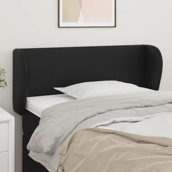Cabecero de oreja negro en cuero sintético 103x23x78/88 cm