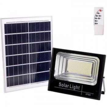 Proyector LED Solar 200W 4000K con Panel de 6V/20W y Batería de 3,2V/15000mAh - Control Remoto Incluido